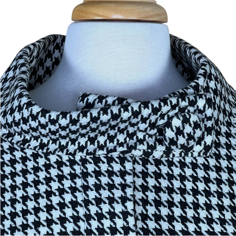 Lis Women’s Houndstooth Cashmere, Wool & Silk Blend Swing Coat Size Large NWT - Picture 2 of 15
